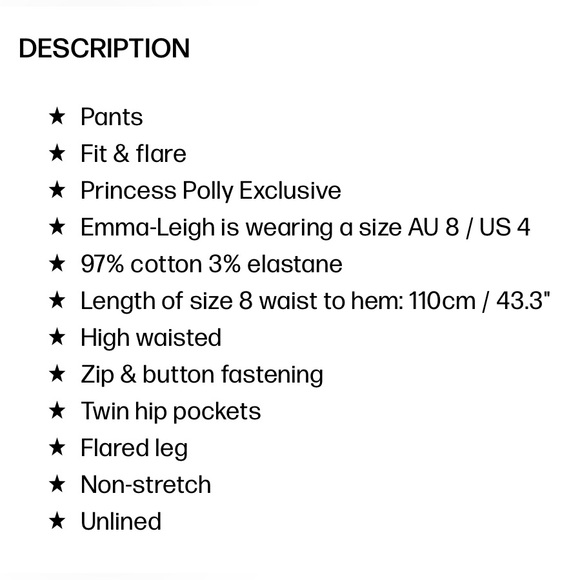 NWT Princess Polly Everette Pants Brown US 0 - Picture 5 of 5